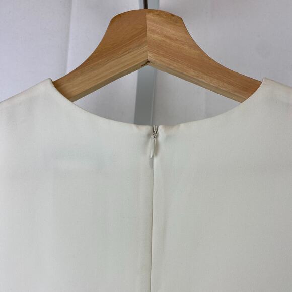 MAX MARA Estimated XS S Italy Caldeo Side Ruffle Top Sleeveless Asymmetric White - Picture 5 of 6